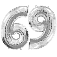 Шарик цифра "6" или "9", Silver 81см