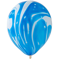 Шары 30см мрамор синий Весёлая Затея