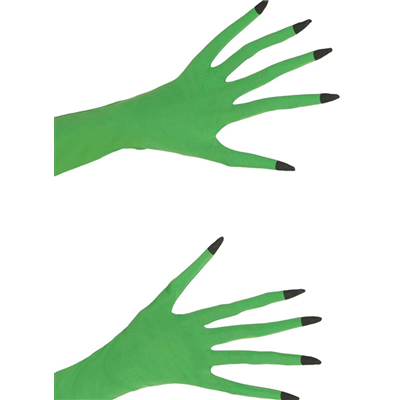 Перчатки длинные Ведьма зеленые