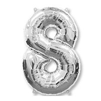 Шарик цифра "8", 40" Silver