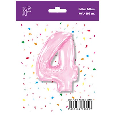 Шарик цифра "4", 101см Pink