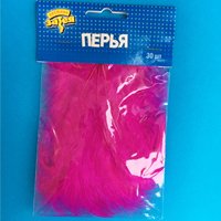 Перья декоративн ярко-розовые 10см 30шт