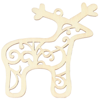 Подвески Олени деревянные, 6 штук