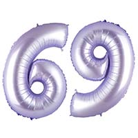 Шар цифра "6 или 9", 102см Сатин Lilac