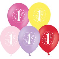 Набор шаров "1 годик" Девочка 30см 5шт