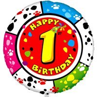 Шарик 45см Happy Birthday Цифра "1"