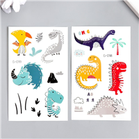 Тату фосфорные Динозавры 12х7,5см