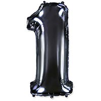 Шарик цифра "1", 101см Black