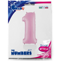 Шар цифра "1", 101см Пастель Pink
