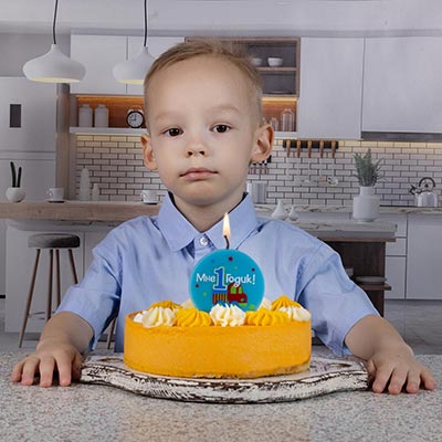 Свеча для торта 1-й ДР Мальчик