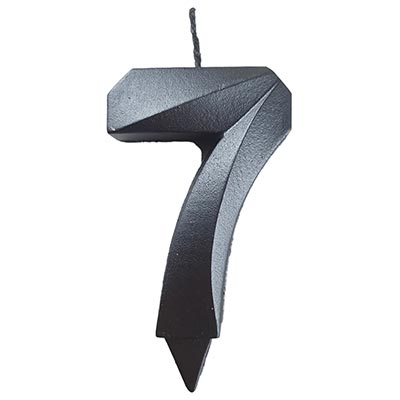 Свеча-цифра "7" Грань черный жемчуг 7см