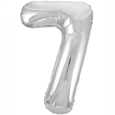 Шар цифра "7", 101см Металлик Silver