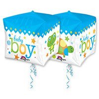 Шар 3D КУБ 15" H. Birthday Малыш мальчик