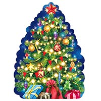 Плакат Елка с огоньками 60х44см