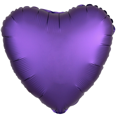 Шар сердце 45см Сатин Purple