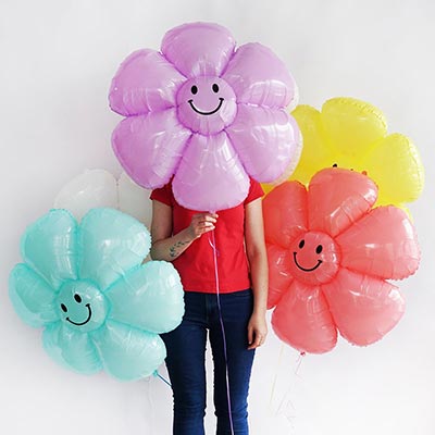 Шар фигура Ромашка Улыбка белая