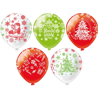 БК Шар 12" шелк Праздник НГ на коньках