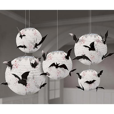 Фонарик бумажные Летучие Мыши3D, 5шт