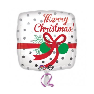 Счастливого рождества Шар 18&quot;, 45см, Горошек Рождество 1202-2110