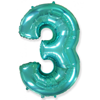 Шарик цифра "3", 101см Tiffany