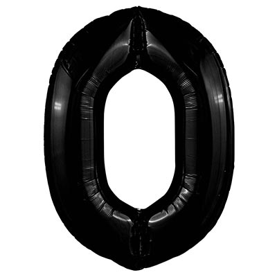 Шар цифра "0", 101см Пастель Black