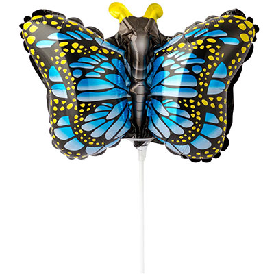 Шарики из фольги Шар Мини фигура Бабочка крылья голубые