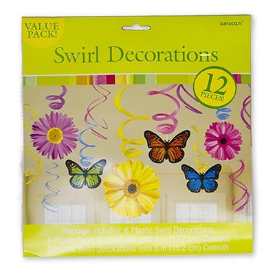 Бабочки Спирали Бабочки Цветы 46-60 см, 12 штук 1501-1873