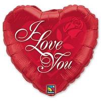 Шарик 45см I Love You с розой