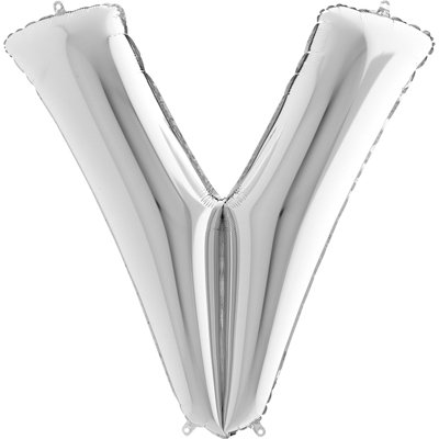Шарики из фольги Шар буква V 40" (100 см) Silver