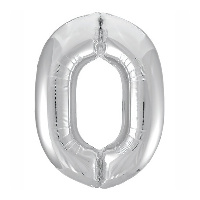 Шар цифра "0", 101см Металлик Silver