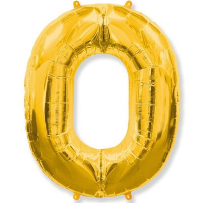Шарики из фольги Шарик цифра "0", 101см Gold