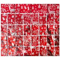 Занавес фольг Олень серебр/красн 1х2м