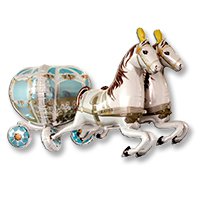 Шар фигура Карета свадебная с лошадьми