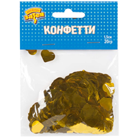 Конфетти Сердца фольг золото 1,5см 20гр