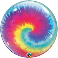 Шар BUBBLE 56см Tie-Dye Спирали Радуга