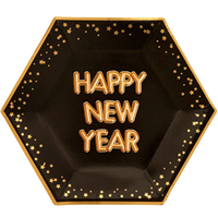 Тарелка Гламур Black&Gold HNY 27см 8шт