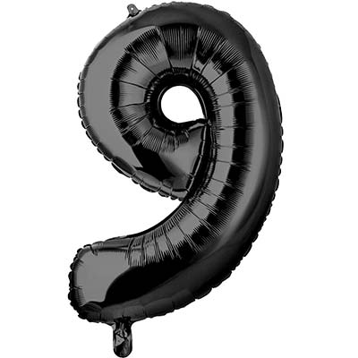 Шар цифра "9", 66см Black
