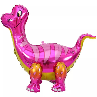 Шар ходячий Динозавр Брахиозавр розовый
