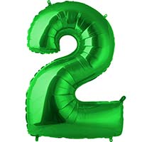 Шар цифра "2", 102см Green