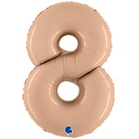 Шар цифра "8" 101см, Нюдовый Сатин