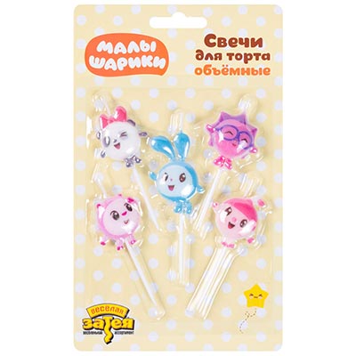 Свечи для торта Малышарики 1ГОДИК