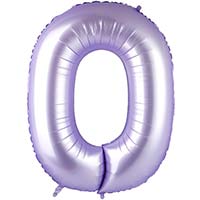 Шар цифра "0", 102см Сатин Lilac