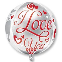 Шар 3D Сфера 16" ILY Сердца парящие