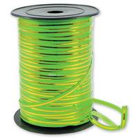 Лента с золотой полосой салатовая