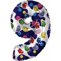 Шар цифра "9", Космонавтики, 81см