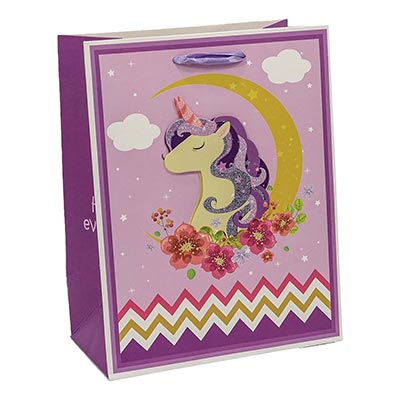 Пакет бум подар Единорог 3D микс 18х23см