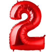 Шар цифра "2", 101см Red Италия