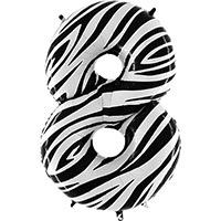 Шар цифра "8", 101см Zebra