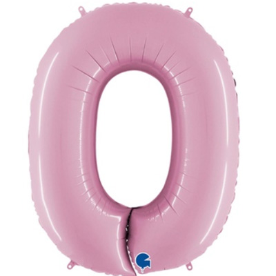 Шар цифра "0", 101см Пастель Pink