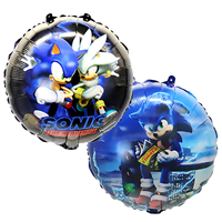 Шар круг 45см Ежик Аниме синий и белый